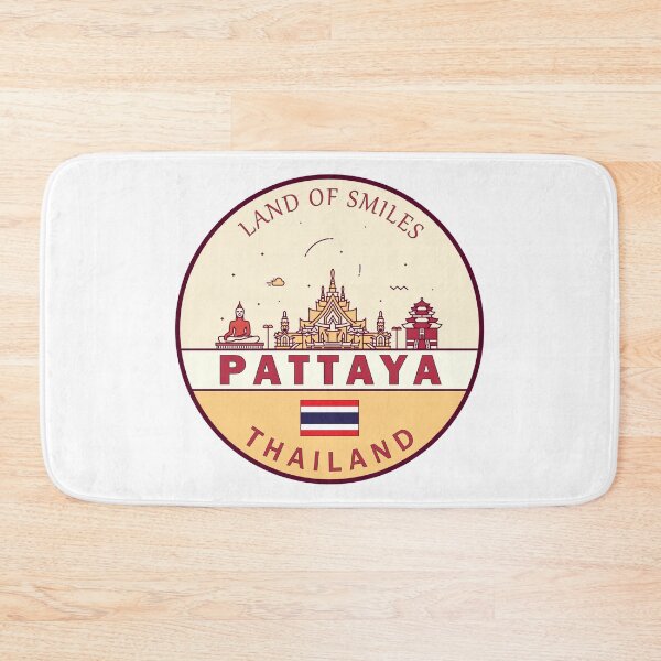 Item preview, Pattaya Thailand City Skyline Emblem designed and sold by KrisSidDesigns.