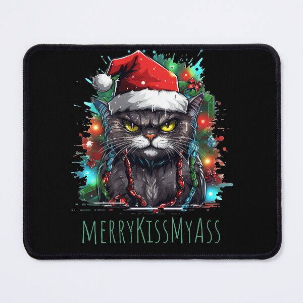 Item preview, Merry Kissmyass Funny Cat Christmas designed and sold by ArtFromBeyond.