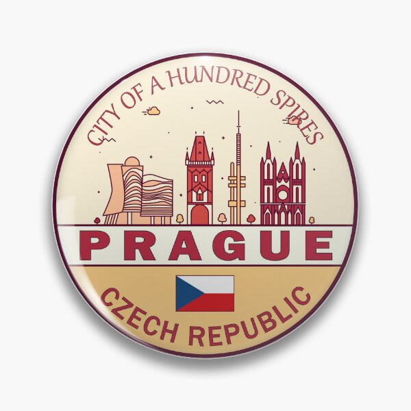 Item preview, Prague Czech Republic City Skyline Emblem designed and sold by KrisSidDesigns.