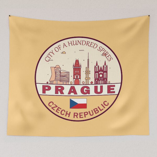 Item preview, Prague Czech Republic City Skyline Emblem designed and sold by KrisSidDesigns.