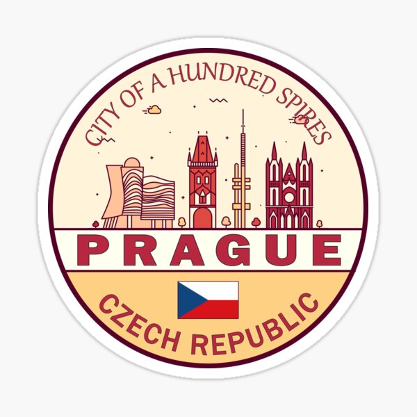 Aperçu de l'œuvre Emblème de Prague République Tchèque sur les toits de la ville créée et vendue par KrisSidDesigns.