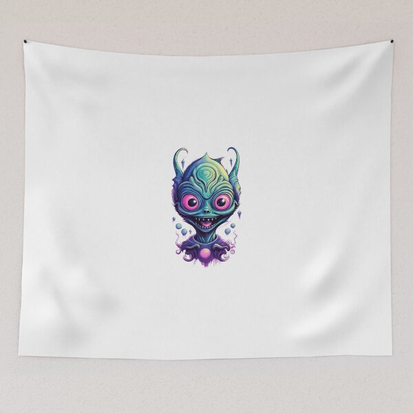 Item preview, alienlove 89 good mood lucky funny skull designed and sold by alienlove-8.