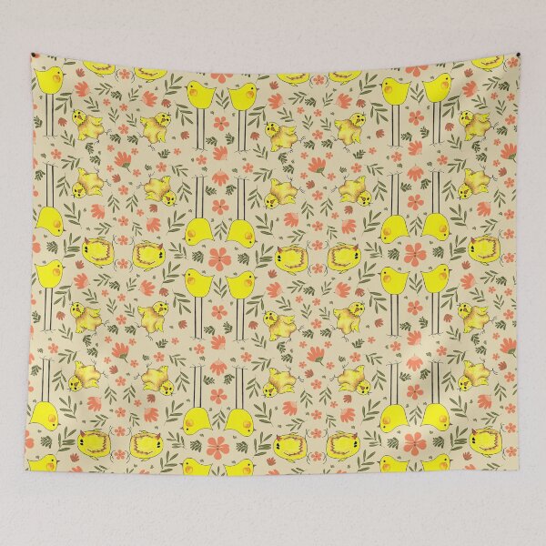 Item preview, Chicky Chicks everywhere on Ivory background designed and sold by OaktreeStudio.