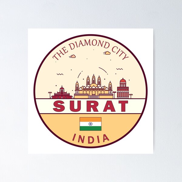 Surat round stamp Royalty Free Vector Image - VectorStock