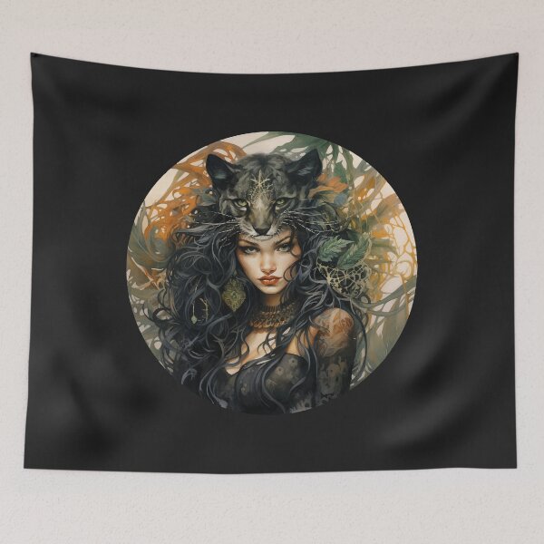 Item preview, Portrait of a beautiful woman big cat designed and sold by Andrea-Design.