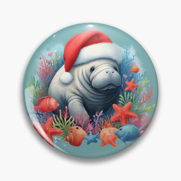 Item preview, Happy Manatee Christmas - Celebrate with a Chubby Mermaid designed and sold by SandbarTees.