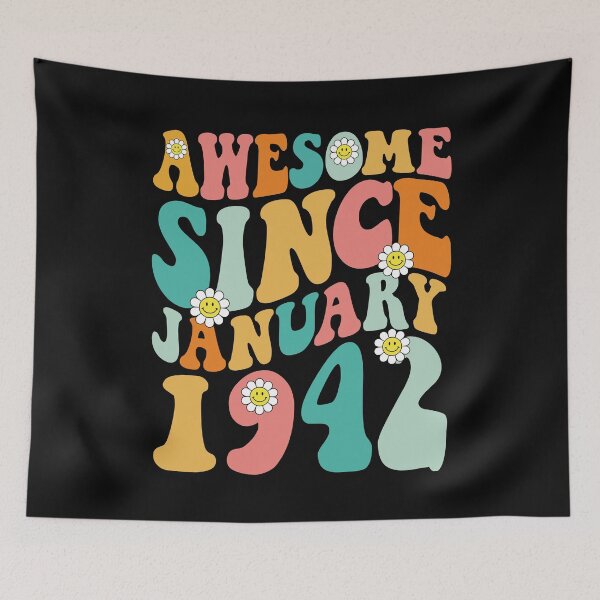 Item preview, Awesome Since January 1942 | Made In 1942 | Retro Groovy Birthday designed and sold by Christina-grich.