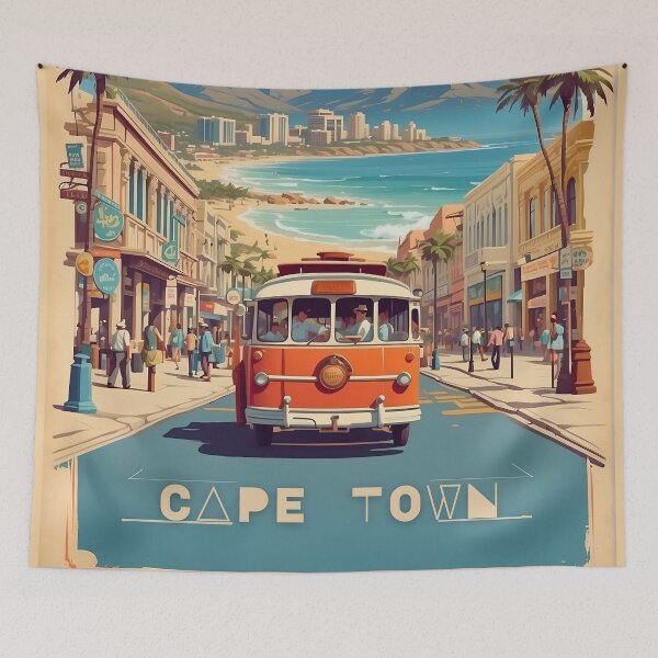 Item preview, Cape Town Vintage Retro Travel Poster: Discover South Africa's Beauty designed and sold by Ceemko's Vintage Corner.