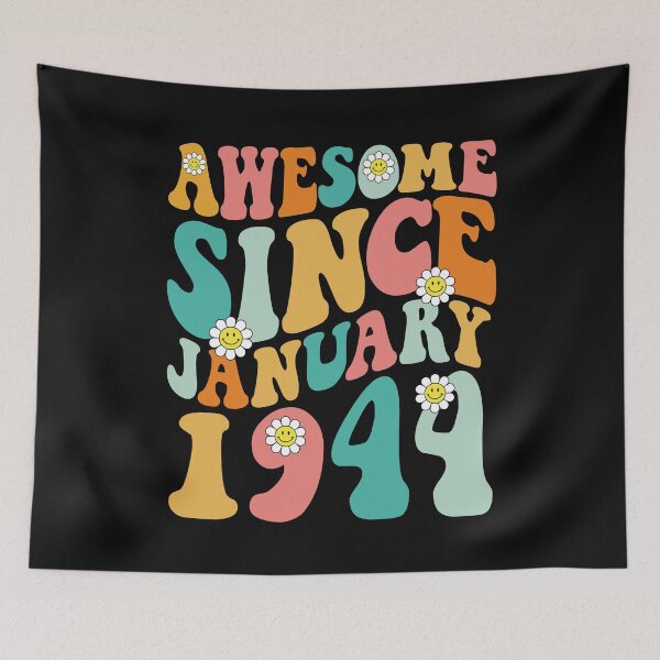 Item preview, Awesome Since January 1944 | Made In 1944 | Retro Groovy Birthday designed and sold by Christina-grich.