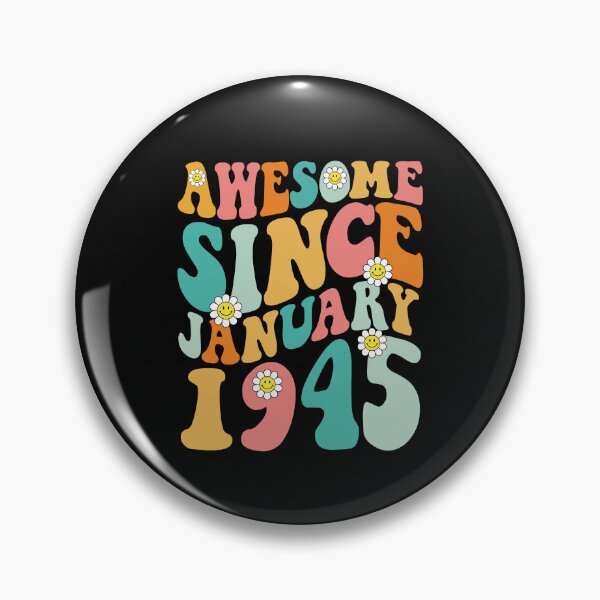Item preview, Awesome Since January 1945 | Made In 1945 | Retro Groovy Birthday designed and sold by Christina-grich.