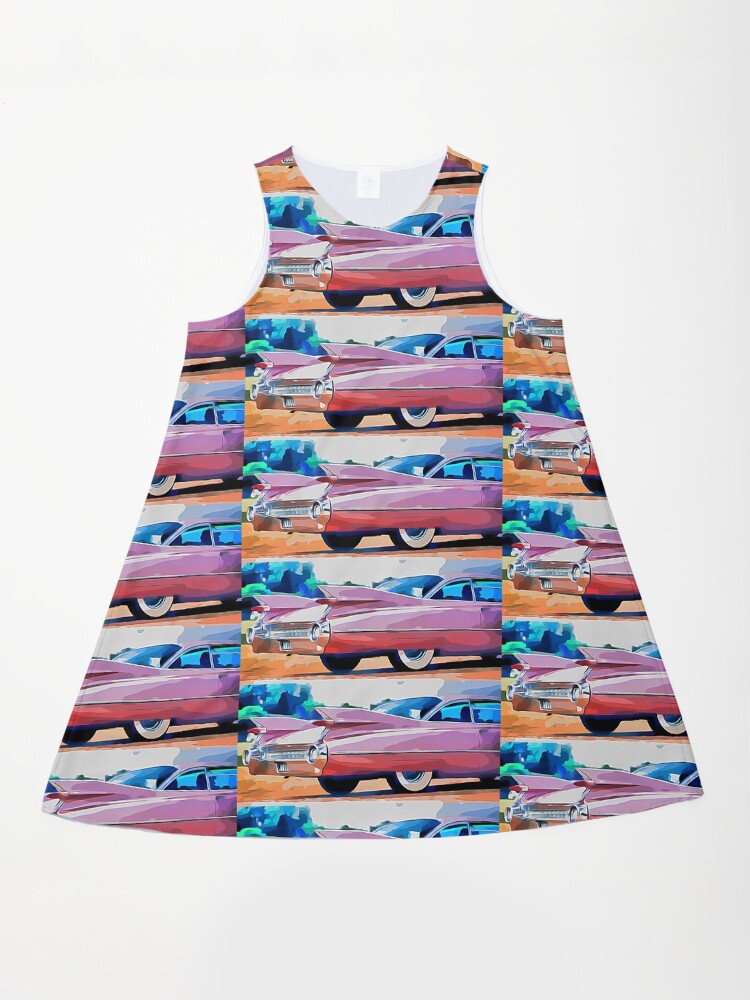 Cartoon style Pink cadillac" A-Line Dress for Sale by mittie101 | Redbubble