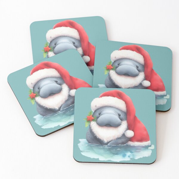 Item preview, Merry Manatee Santa Christmas - Celebrate with a Chubby Mermaid designed and sold by SandbarTees.