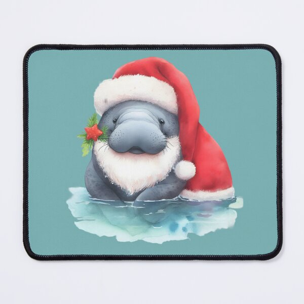 Item preview, Merry Manatee Santa Christmas - Celebrate with a Chubby Mermaid designed and sold by SandbarTees.