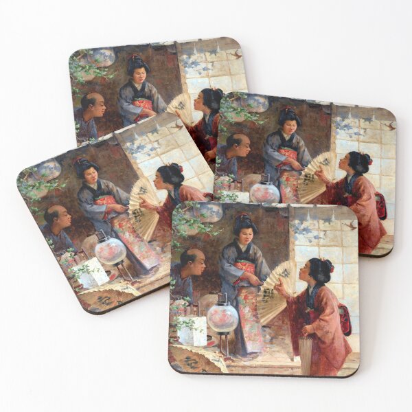 Item preview, Bargaining At A Shop In Japan 1895 John Charles Arter designed and sold by RocketshipRetro.