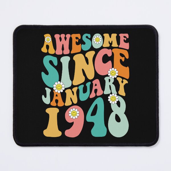 Item preview, Awesome Since January 1948 | Made In 1948 | Retro Groovy Birthday designed and sold by Christina-grich.