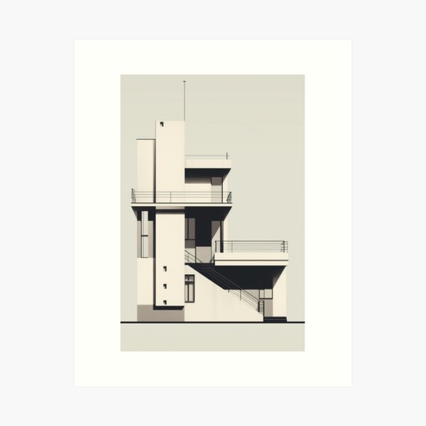 Item preview, Beautiful Bauhaus Architecture Poster, Poster of Bauhaus Architectural Building, Bauhaus Poster, Bauhaus Posters, Exhibition Poster designed and sold by ArtifyAmsterdam.