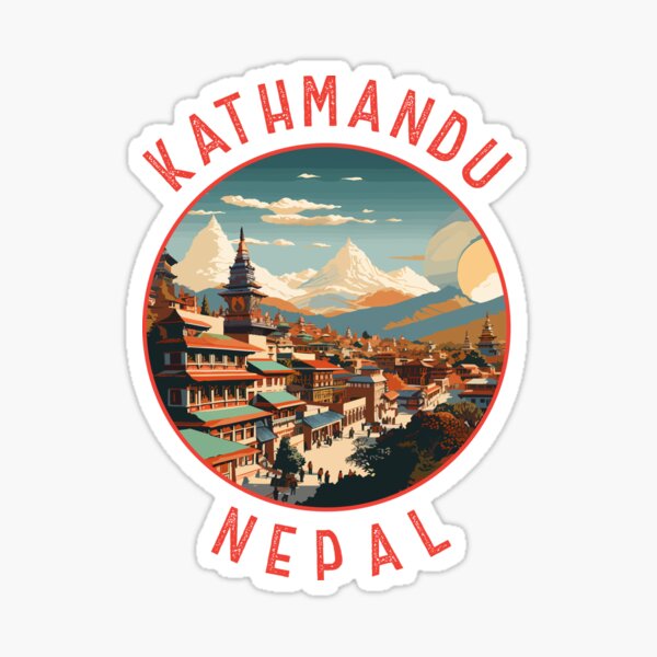 Item preview, Kathmandu Nepal Retro Distressed Circle designed and sold by KrisSidDesigns.