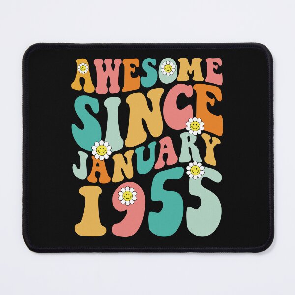 Item preview, Awesome Since January 1955 | Made In 1955 | Retro Groovy Birthday designed and sold by Christina-grich.