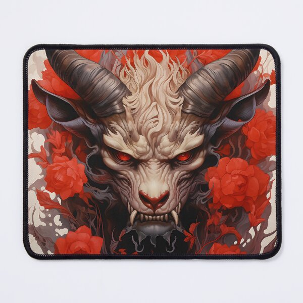 Item preview, Sinister Horned Demon with Red Roses designed and sold by soulofalion.
