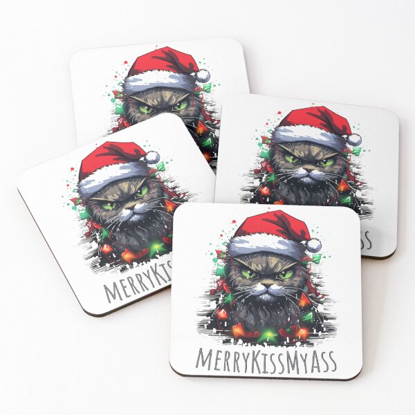 Item preview, Merry Kissmyass Funny Cat Christmas designed and sold by ArtFromBeyond.