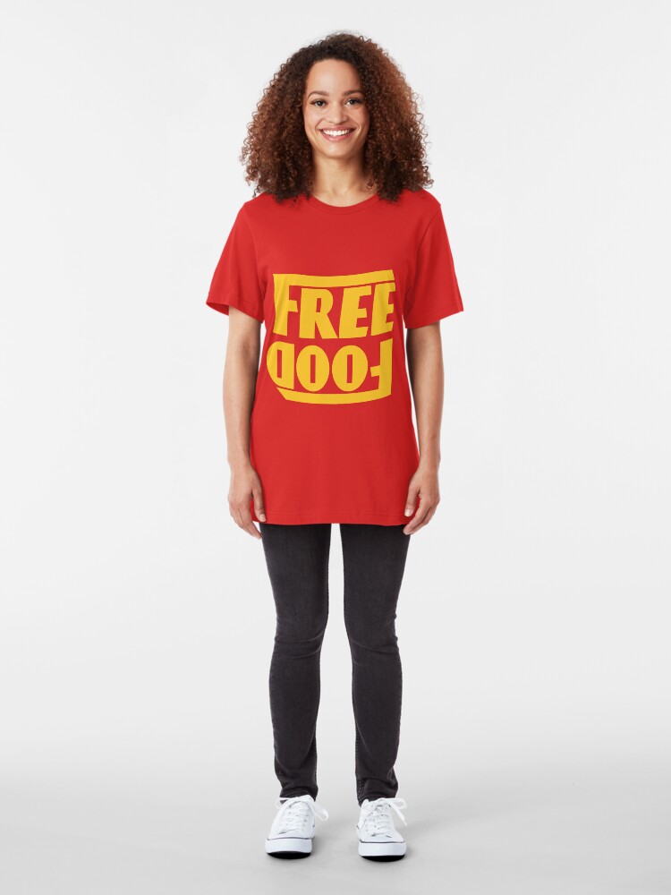 Alternate view of Free Food (hanger logo) Slim Fit T-Shirt