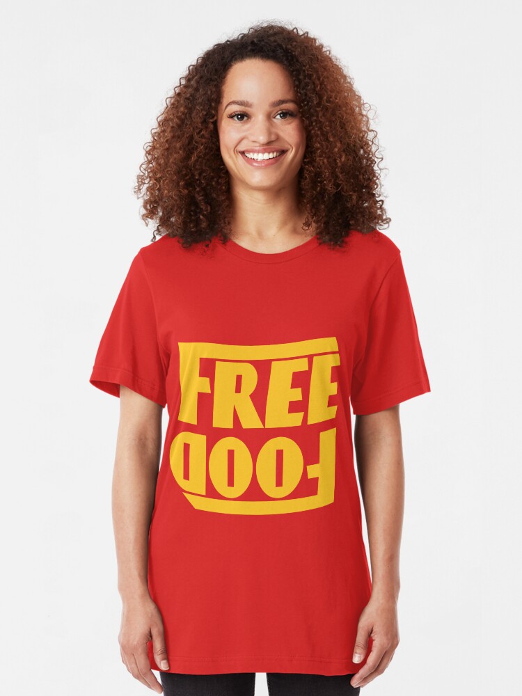 Alternate view of Free Food (hanger logo) Slim Fit T-Shirt