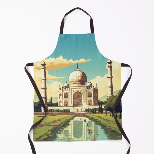 Item preview, A Vintage Travel Illustration of the Taj Mahal in Agra - India designed and sold by GoodOldVintage.
