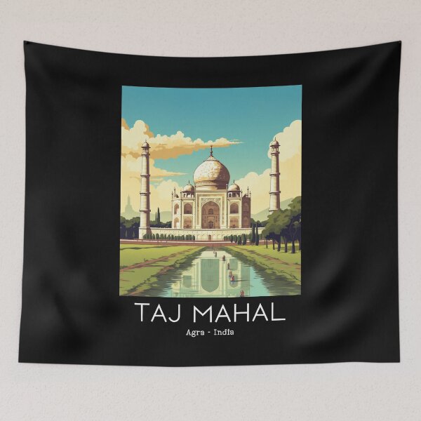 Item preview, A Vintage Travel Illustration of the Taj Mahal in Agra - India  designed and sold by GoodOldVintage.