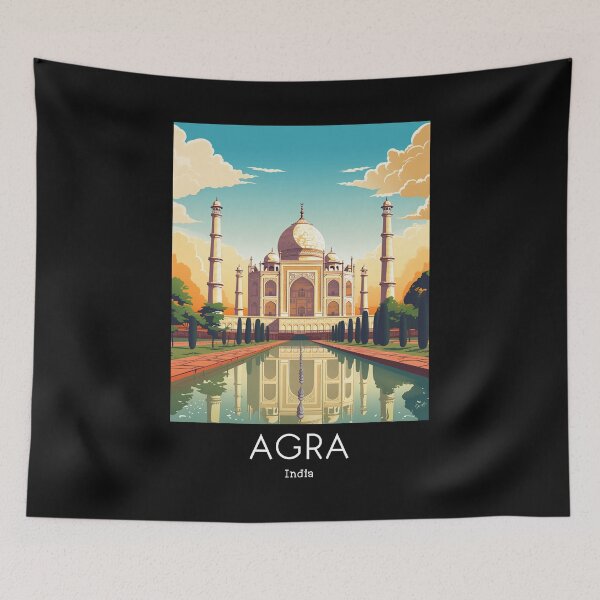 Item preview, A Vintage Travel Illustration of the Taj Mahal in Agra - India  designed and sold by GoodOldVintage.