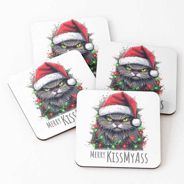 Item preview, Merry Kissmyass Funny Cat Christmas designed and sold by ArtFromBeyond.