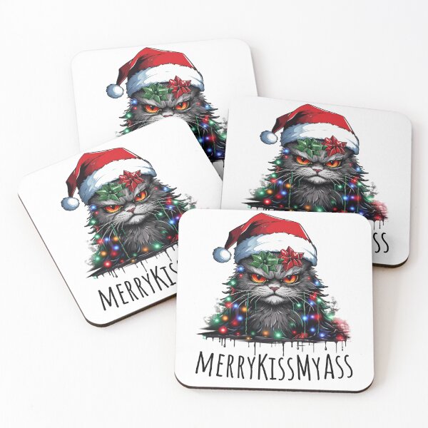 Item preview, Merry Kissmyass Funny Cat Christmas designed and sold by ArtFromBeyond.