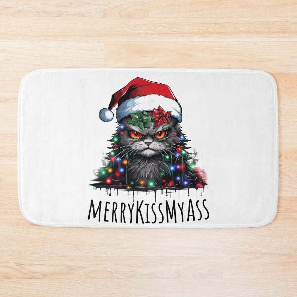 Item preview, Merry Kissmyass Funny Cat Christmas designed and sold by ArtFromBeyond.