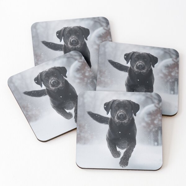 Item preview, Handsome Black Lab running through the Snow  designed and sold by blackdogbuckeye.