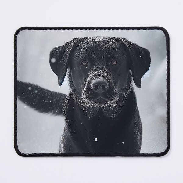 Item preview, Handsome Black Lab running through the Snow designed and sold by blackdogbuckeye.