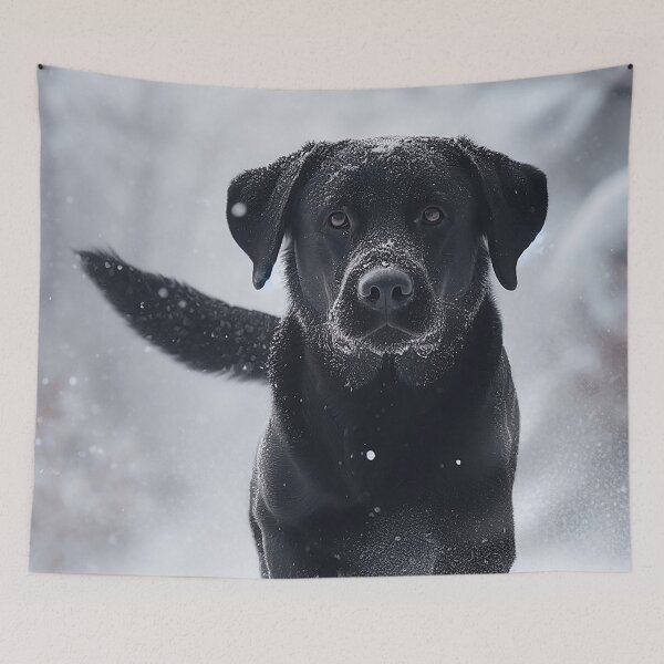 Item preview, Handsome Black Lab running through the Snow  designed and sold by blackdogbuckeye.