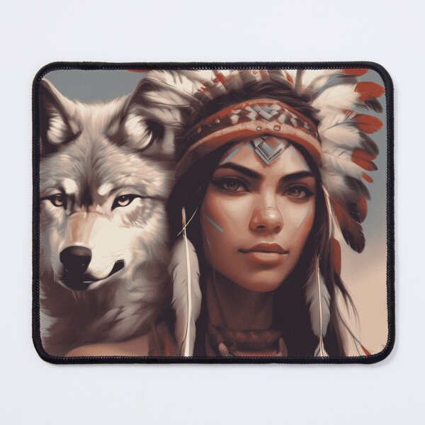 Item preview, INDIAN GIRL AND WOLF designed and sold by REVYXDESIGNS.