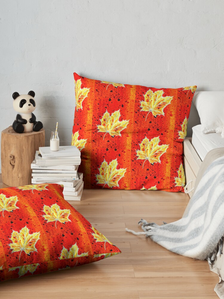Alternate view of Falling Leaves - Autumn Floor Pillow