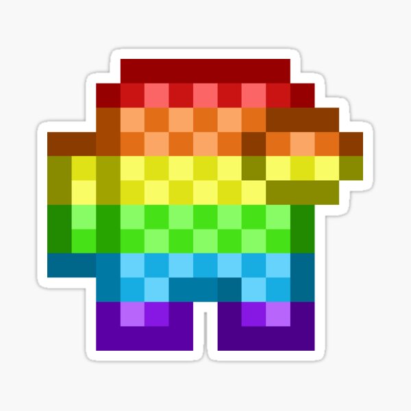 Rainbow among us pixel art