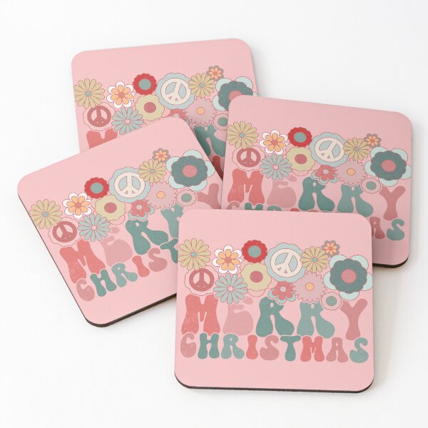 Item preview, Groovy Retro Merry Christmas Flowers designed and sold by ArtMeetsPizza.