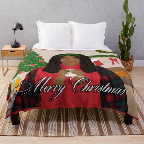Item preview, Cozy Merry Christmas - African American Woman designed and sold by Cecetyshay.