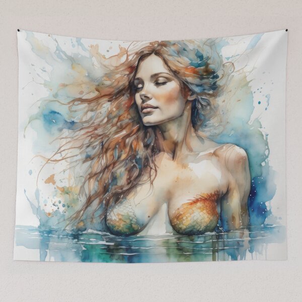 Item preview, Enchanting Mermaid Portrait designed and sold by BeepBoopAIBoobs.