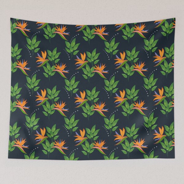 Item preview, Bird Of Paradise Floral - Blue designed and sold by JaselviiStudio.