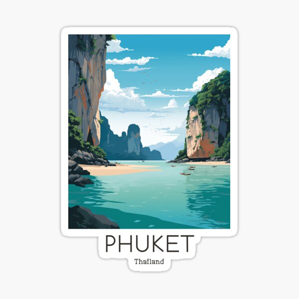 Item preview, A Vintage Travel Illustration of Phuket - Thailand  designed and sold by GoodOldVintage.