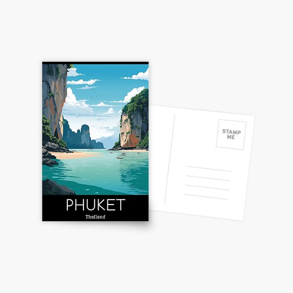 Item preview, A Vintage Travel Illustration of Phuket - Thailand  designed and sold by GoodOldVintage.