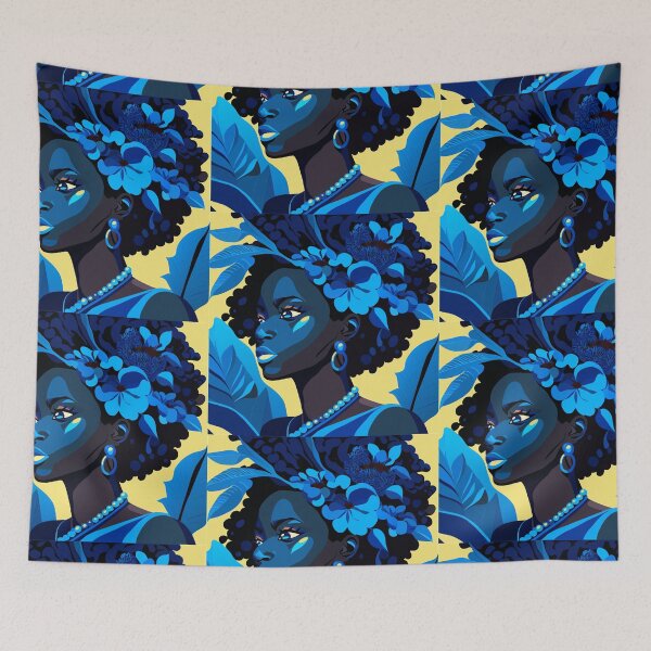 Item preview, Blue flowers lady designed and sold by lilbangdesigns.