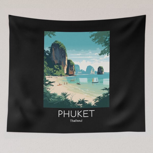 Item preview, A Vintage Travel Illustration of Phuket - Thailand  designed and sold by GoodOldVintage.