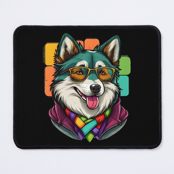 Item preview, Colorful Kawaii Husky Hipster designed and sold by Leonardo Palumbo.