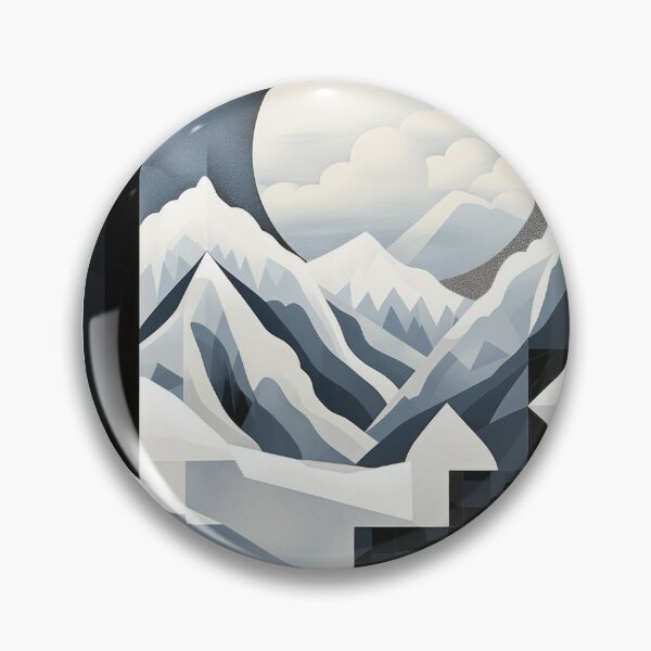 Artikelvorschau, Entdecken Sie "Simplistic & Minimalistic Snowy Winter Alps" mit Bauhaus-Flair entworfen und verkauft von ArtificialGenes.