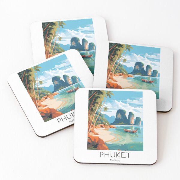 Item preview, A Vintage Travel Illustration of Phuket - Thailand  designed and sold by GoodOldVintage.