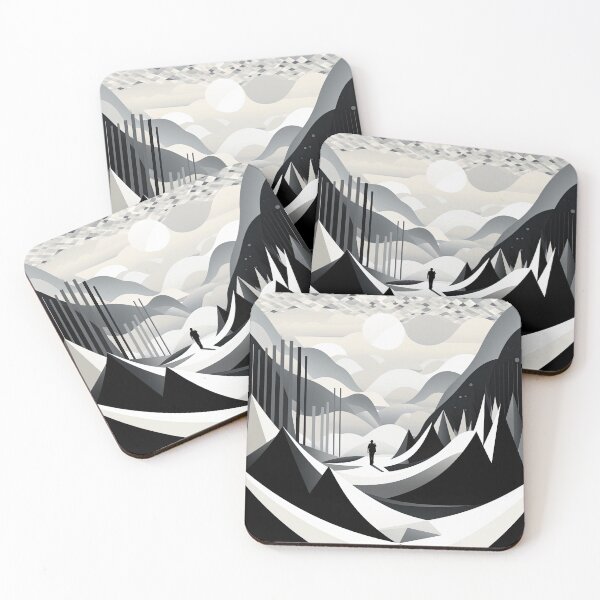 Artikelvorschau, Entdecken Sie "Simplistic & Minimalistic Snowy Winter Alps" mit Bauhaus-Flair entworfen und verkauft von ArtificialGenes.